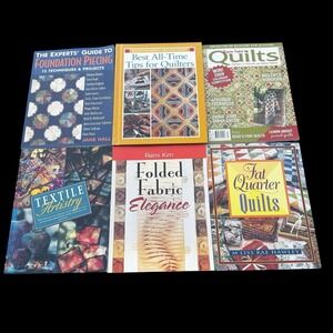 Lot Of 6 Quilting Books Fat‎ Quarter Folded Fabric Textile Artistry Tips Piecing